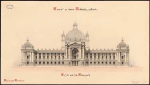 Reichstag, Berlin Zweiter Wettbewerb: Fassade zum Königsplatz 1:200