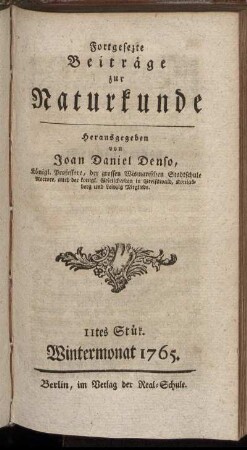 11: Fortgesetzte Beiträge zur Naturkunde
