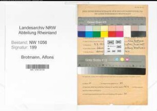 Entnazifizierung Alfons Brotmann , geb. 03.03.1916 (Angestellter)