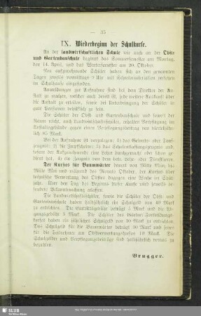 IX. Wiederbeginn der Schulkurse