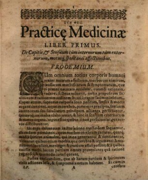 Liber ... Practicae Medicinae. 1