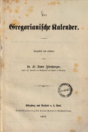 Der Gregorianische Kalender