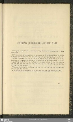 Signing Judges Of Group XVII