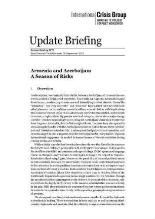 Armenia and Azerbaijan : a season of risks