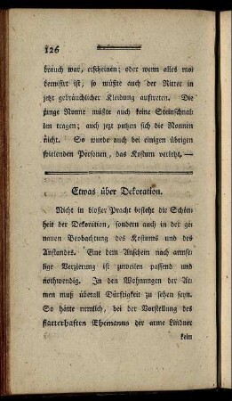 Etwas über Dekoration.