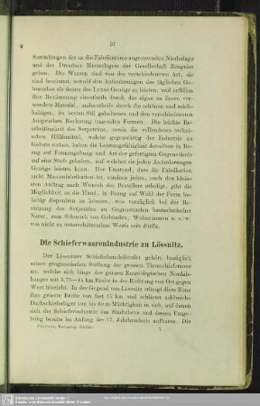 Die Schieferwaarenindustrie zu Lössnitz