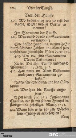 Von der Tauffe.