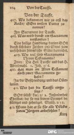 Von der Tauffe.