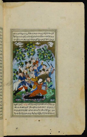 Illustration: Yūsuf wird von seinen Brüdern in einen Brunnen geworfen