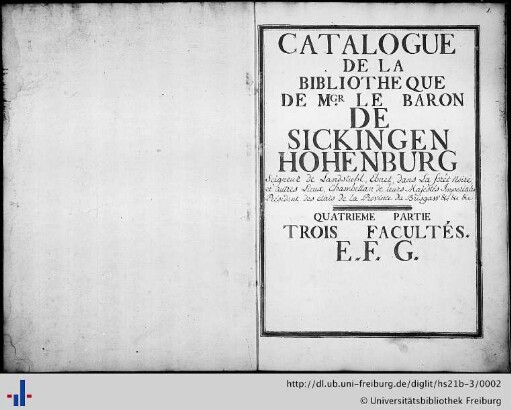 Band 4: Quatrième Partie (E - G): Catalogue de la bibliothèque de Monseigneur le baron de Sickingen-Hohenburg