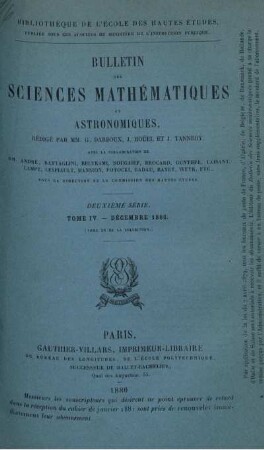 Tome IV. - Dècembre 1880.