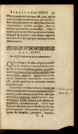 Cap. XXXVI. De Messia Iudaeorum ad eos adventuros.