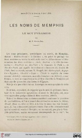 3.Ser. 4.1893: Les noms de Memphis et le mot pyramide