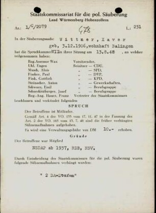 Wittner, Xaver