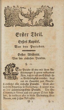 Erster Abschnitt. Von den einfachen Perioden