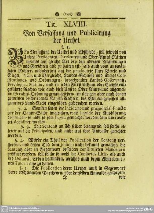 Tit. XLVIII. Von Verfassung und Publicirung der Urthel