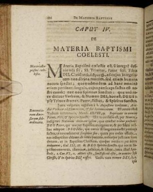 Cap. IV. De Materia Baptismi Coelesti.