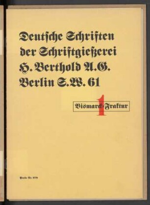 Nr. 279: Bismarck-Fraktur