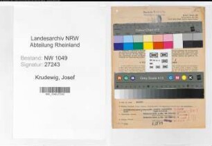 Entnazifizierung Josef Krudewig , geb. 18.02.1896 (Bahnsekretaer)