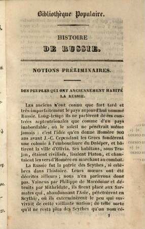 Histoire de Russie depuis le commencement de la monarchie jusqu'à nos jours