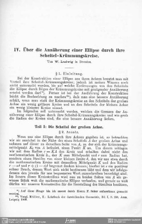 Über die Annäherung einer Ellipse durch ihre Scheitel-Krümmungskreise
