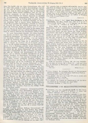 686-688 [Rezension] Bocheński, Joseph M., Grundriß der Logistik