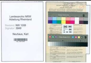 Entnazifizierung Karl Neuhaus , geb. 19.07.1891 (Holzhaendler)