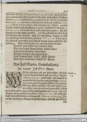 Am Fest Mariae Heimsuchung