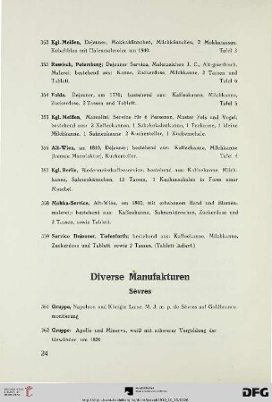 Diverse Manufakturen (Nr. 361-406)