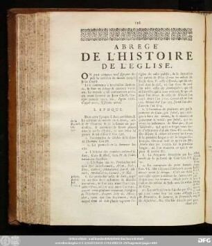 Abrege' De L'Histoire De L'Eglise.
