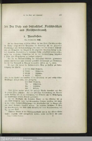 50. Der Vieh- und Schlachthof, Fleischbeschau und Fleischverbrauch