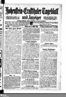 Hohenstein-Ernstthaler Tageblatt und Anzeiger : Hohenstein-Ernstthaler Zeitung, Nachrichten und Neueste Nachrichten ; Generalanzeiger für Hohenstein-Ernstthal mit Hüttengrund, Oberlungwitz, Gersdorf, Hermsdorf, Bernsdorf, ...