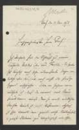 Brief von Johann Müller an Unbekannt