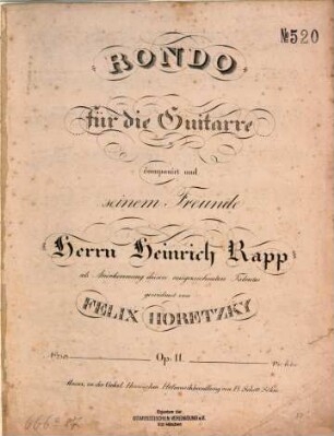 Rondo für die Guitarre : op. 11