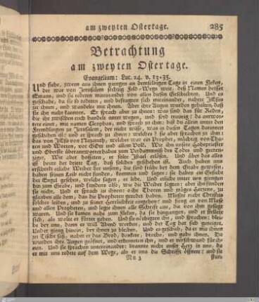 Betrachtung am zweyten Ostertage.