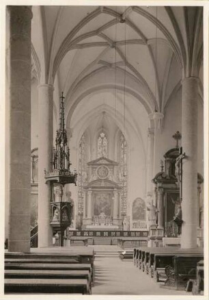 Berchtesgaden. Stiftskirche (1486/1500 Umbau). Inneres zum Altar