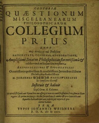 Scemmatvm Philosophicorum Miscellaneorum Diascepsis ...