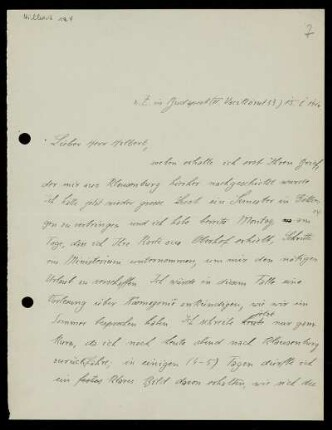 Nr. 7: Brief von Alfred Haar an David Hilbert, Budapest, 15.1.1914