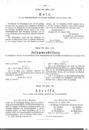 Adresse der Ständeversammlung