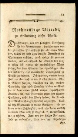 Nothwendige Vorrede, zu Erläuterung dieses Werks