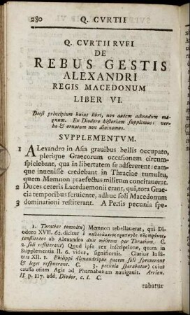 Q. Curtii Rufi De Rebus Gestis Alexandri Regis Macedonum Liber VI.