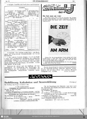 Buchführung, Kalkulation und Steuererklärung (Fortsetzung)