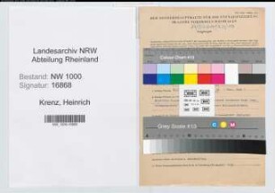 Entnazifizierung Heinrich Krenz, geb. 22.02.1902 (Lehrer)