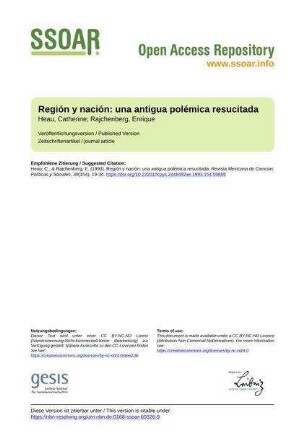 Región y nación: una antigua polémica resucitada