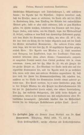 464-466 [Rezension] Hennemann, Karl, Die Heiligkeit Jesu als Beweis seiner Gottheit