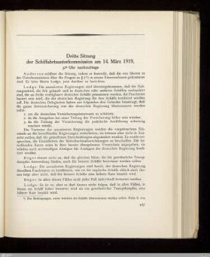 Dritte Sitzung der Schifffahrtsunterkommission am 14. März 1919