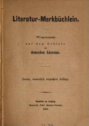 Literatur-Merkbüchlein