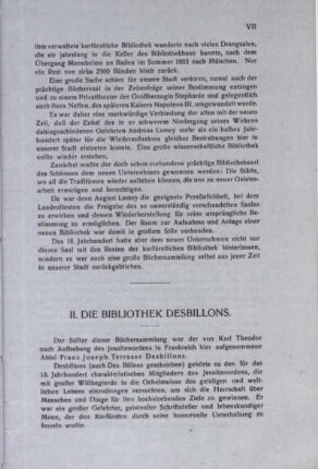 II. Die Bibliothek Desbillons.