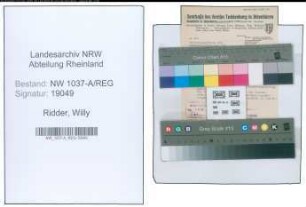 Entnazifizierung Willy Ridder , geb. 00.00.0000 (Landwirt)