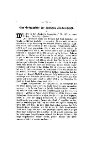 Eine Todesgefahr der deutschen Landwirtschaft
